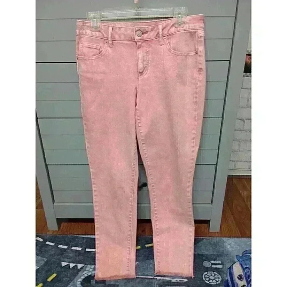 Est. 1946 Denim Skinny Jeans Women's 6 Pink Mid Rise Raw Hem Cotton Blend Pants - Picture 1 of 7